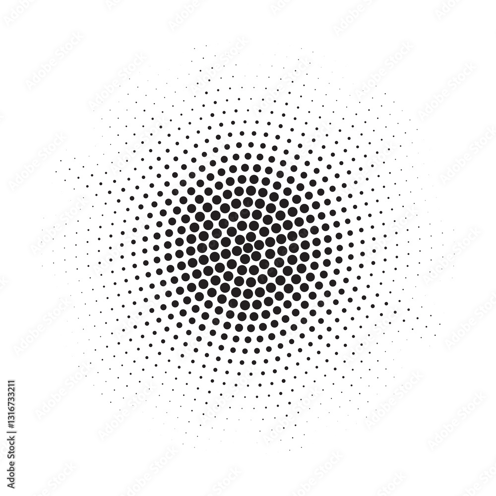 Aufkleber burst halftone light effect. glowing light burst. abstract grunge halftone dots background. vector i