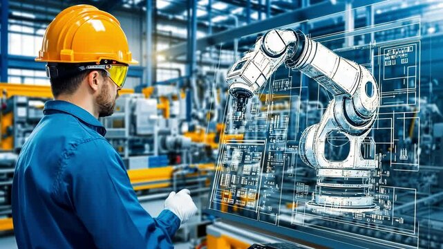 Mechanical engineer running a stress test simulation on a next-gen robotic arm