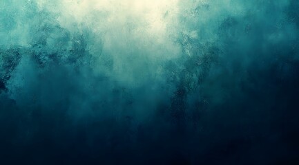 A deep and moody abstract texture with a smooth gradient blending rich shades of blue, teal, and green. The soft, slightly grainy surface creates an ethereal glow, resembling an underwater light
