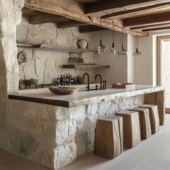 Rustic and Cozy Counter Tables