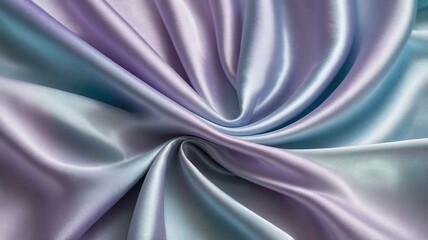 A colored pastel silk fabric texture. Soft blue and purple silky fabric with elegant folds and gentle reflections. Luxurious and smooth textile background.