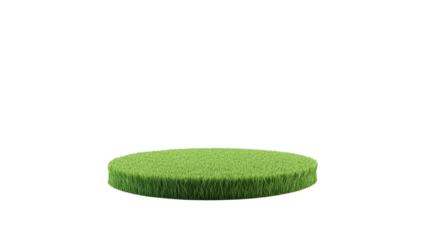 Green Grass Patch Isolated Circular Turf