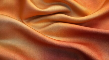 A luxurious abstract texture with a warm gradient blending deep orange, rich red, and shimmering gold hues. The fabric-like surface has a soft, velvety appearance with a subtle grain effect,