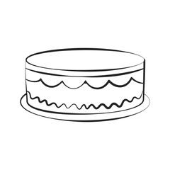 Simple cake for social media, apps and web design. Vector illustration.