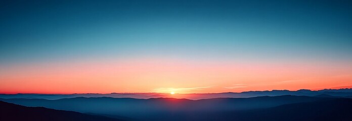 Fototapeta premium A serene morning sky with a gradient from blue to pink, perfect for tranquil banners or backgrounds. Ideal for early morning events, wellness themes, or relaxation promotions.