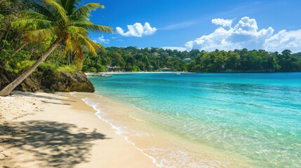 Naklejka premium Tropical Paradise: Serenity on a Pristine Caribbean Beach