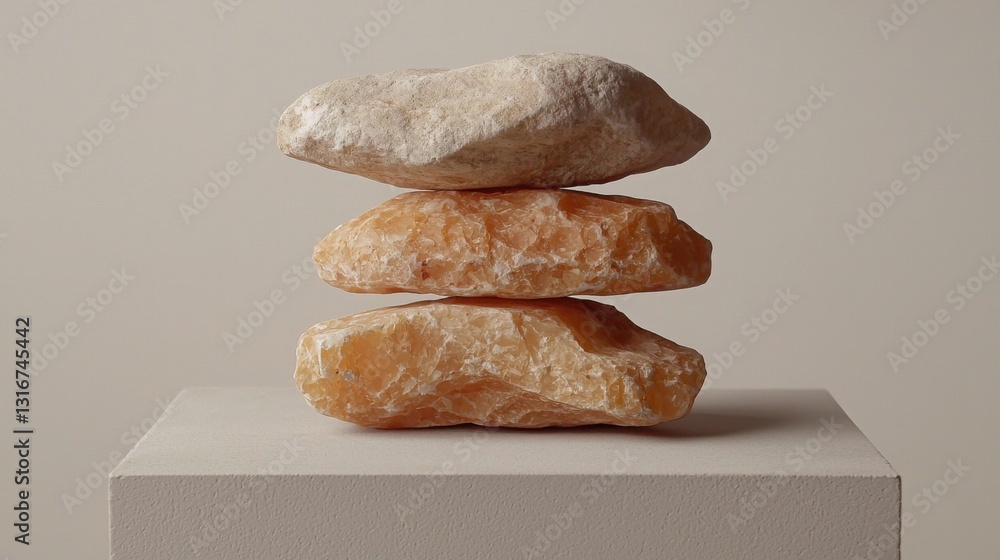 Poster carefully balanced stack of rocks symbolizing strength and stability while representing emotional eq
