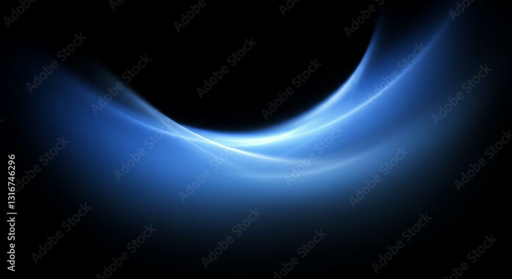 Poster abstract blue wave pattern on a dark background, creating a serene and modern aesthetic.