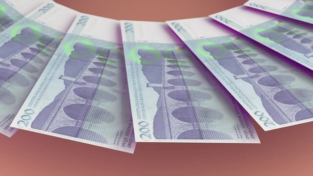 clear Looping Design 200 Marka Curency of Bosnia and Herzegovina