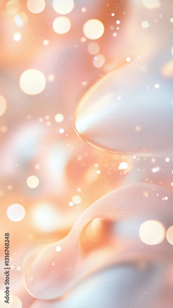 Aufkleber abstract golden liquid flows on an iridescent surface, creating a mesmerizing visual with a sparklin