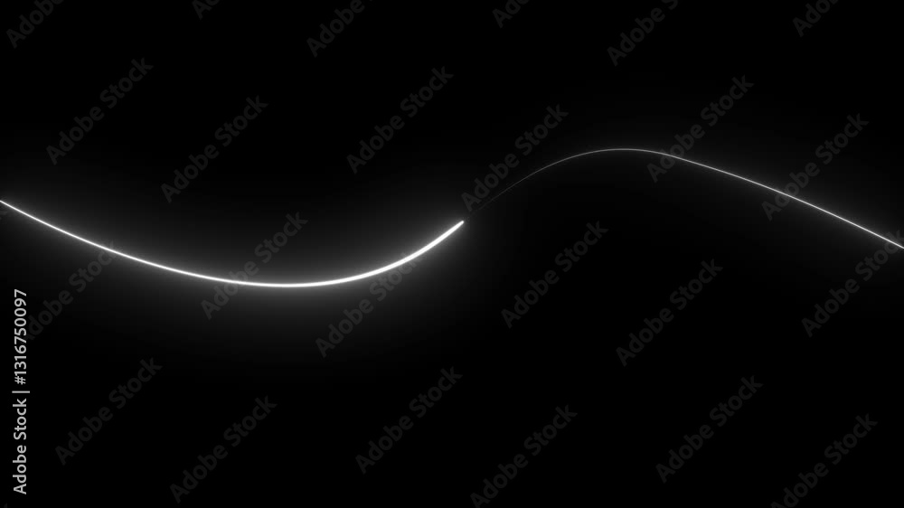 Poster abstract glowing neon lights blinking lines moving animation. neon line on black background animatio