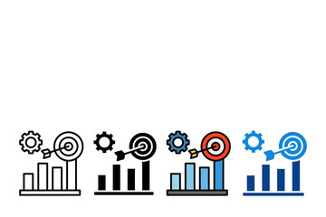 Growth Chart Icon Set Multiple Style Collection