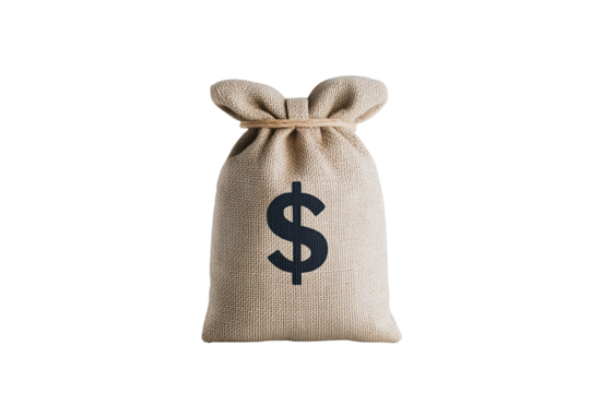 Geldsack mit Dollarzeichen – PNG mit transparentem Hintergrund

