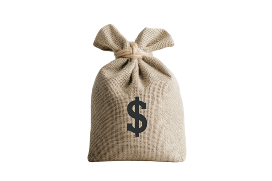 Geldsack mit Dollarzeichen – PNG mit transparentem Hintergrund

