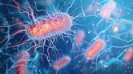 "Microscopic Blue Bacteria"