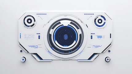 Futuristic Tech Interface: 3D Render of a Sleek White Control Panel AI Generated