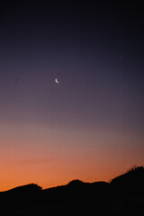 moon on the sky after sunset