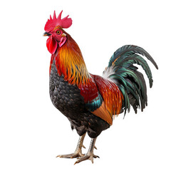 Fototapeta premium Majestic Rooster: A Vibrant Portrait of a Farm Bird