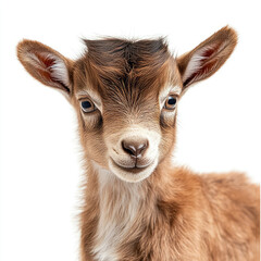 Fototapeta premium Adorable Baby Goat Kid Photo on white background