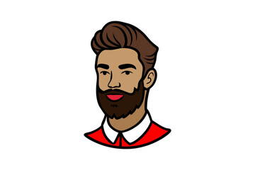 portrait of a young man, man head silhouette logo design, gentleman icon with stylish hairstyle, barber shop emblem featuring handsome male profile