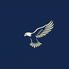 Obraz premium Stylized Eagle in Flight Bird Logo Vector Graphic