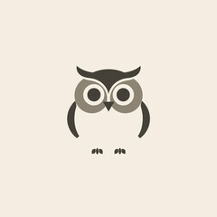 Obraz premium Stylized Owl Illustration Geometric Bird Design Minimalist Animal Graphic