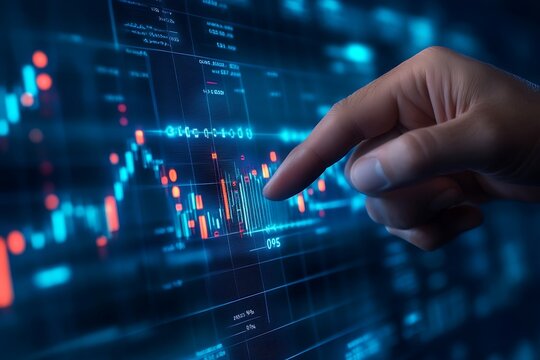 Business Growth Concept Digital Graphs and Financial Success with Data Analysis