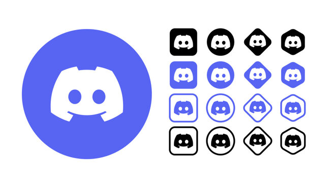 discord logo icons set. discord logo transparent png. discord icon vector.