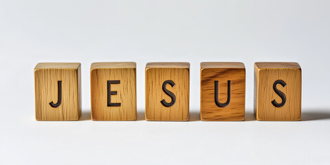 Wooden Alphabet Cube "JESUS"