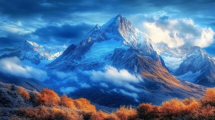 Naklejka premium nature, mountains, landscape, peaks