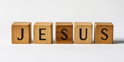 Wooden Alphabet Cube "JESUS"