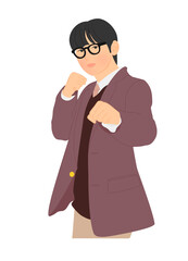 illustration of a young man in a fighting stance