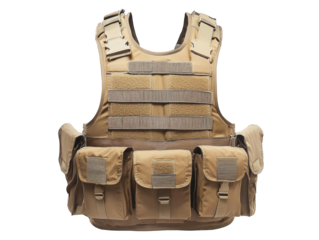Military tactical vest on a white background
