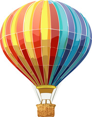 Naklejka premium Isolated Vector Hot Air Balloon Illustration with Transparent Background png