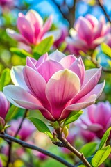 Fototapeta premium Velvety Magnolia Flower in Full Bloom