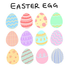 부활절 이스터에그 아이콘 세트(happy easter day easter egg icon set)