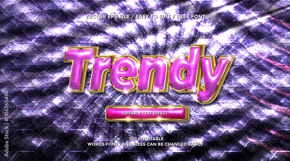 Poster trendy 3d rendering text effect style