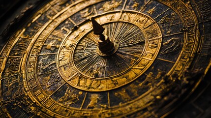 Naklejka premium Ancient Astrolabe: Celestial Navigation and Timekeeping Device
