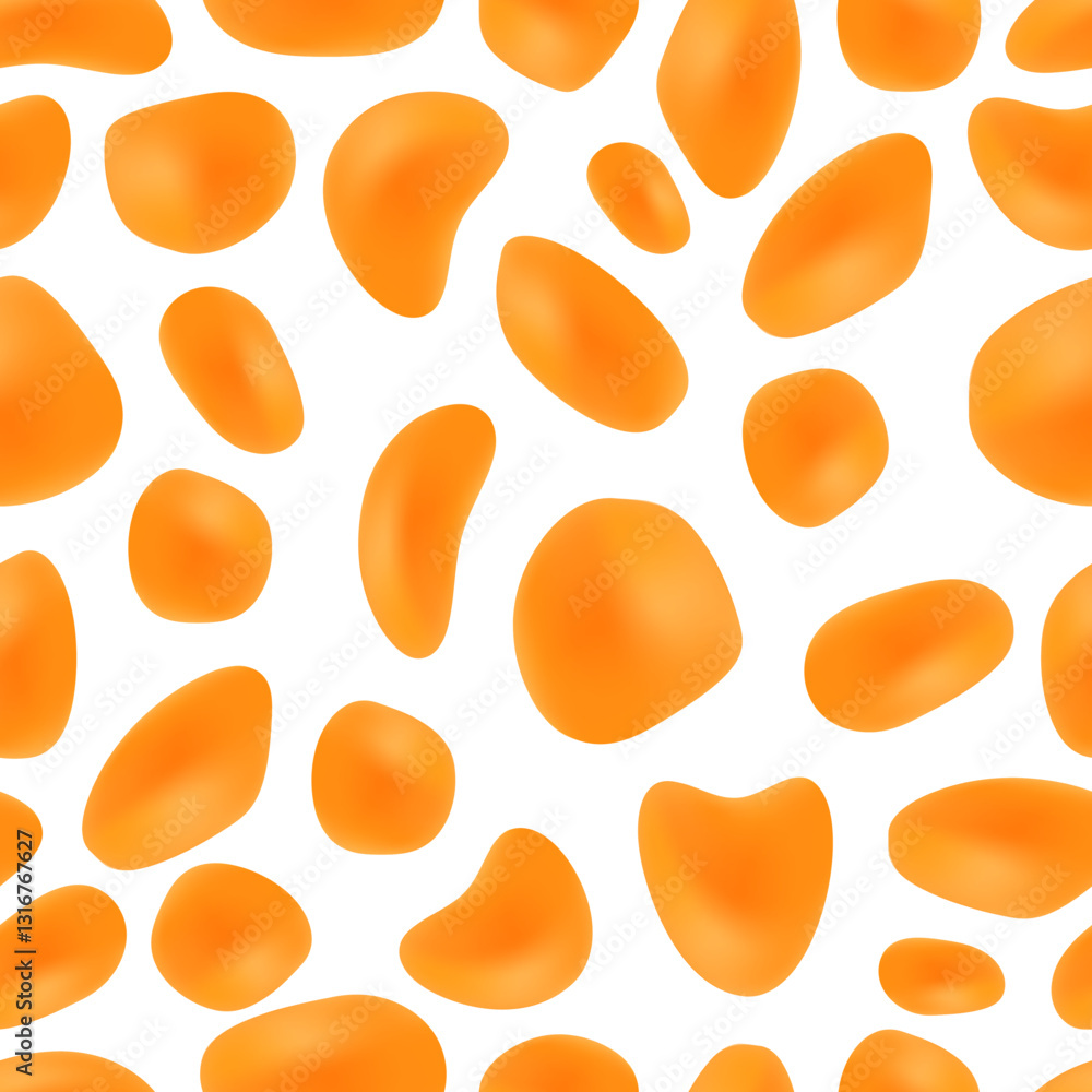 Poster abstract seamless pattern. fabric print template with orange round shapes. simple wallpaper design.
