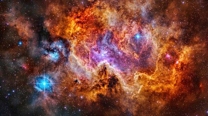 Obraz premium Cosmic Tapestry: A Celestial Dance of Nebulae and Stars