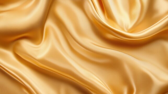 Elegant Gray-Gold Abstract Background with Soft Pale Yellow Silk Satin Fabric, Luxurious and Shimmering for Birthday Celebration Design