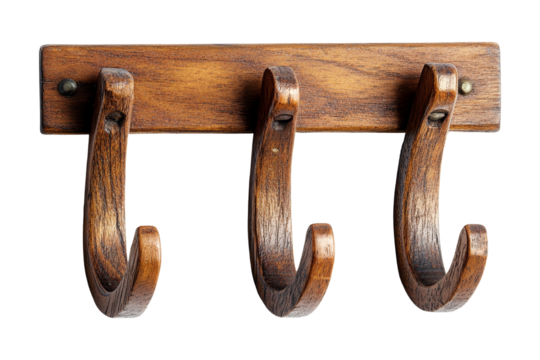 Wooden hooks displaying rustic charm in home decor