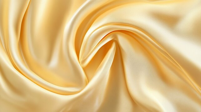 Elegant Gray-Gold Abstract Background with Soft Pale Yellow Silk Satin Fabric, Luxurious and Shimmering for Birthday Celebration Design