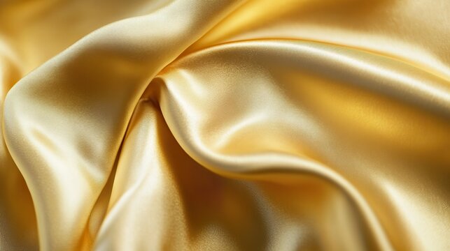 Elegant Gray-Gold Abstract Background with Soft Pale Yellow Silk Satin Fabric, Luxurious and Shimmering for Birthday Celebration Design
