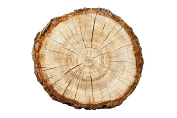 a tree stump slice isolated on a white background