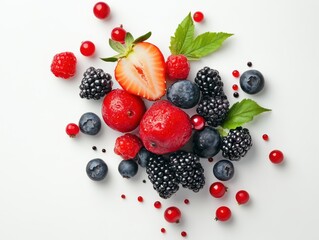Obraz premium Fruits on a White Background