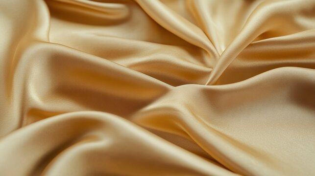 Elegant Gray-Gold Abstract Background with Soft Pale Yellow Silk Satin Fabric, Luxurious and Shimmering for Birthday Celebration Design