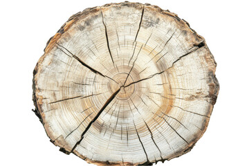 a tree stump slice isolated on a white background