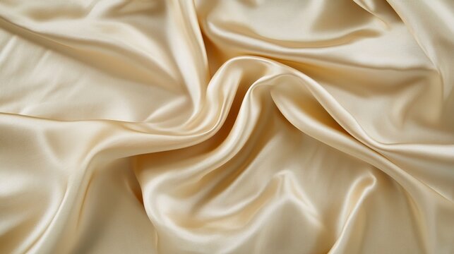 Elegant Gray-Gold Abstract Background with Soft Pale Yellow Silk Satin Fabric, Luxurious and Shimmering for Birthday Celebration Design