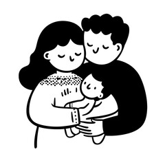 Fototapeta premium Joyful family bond depicted in a heartwarming vector illustration celebrating love and togetherness